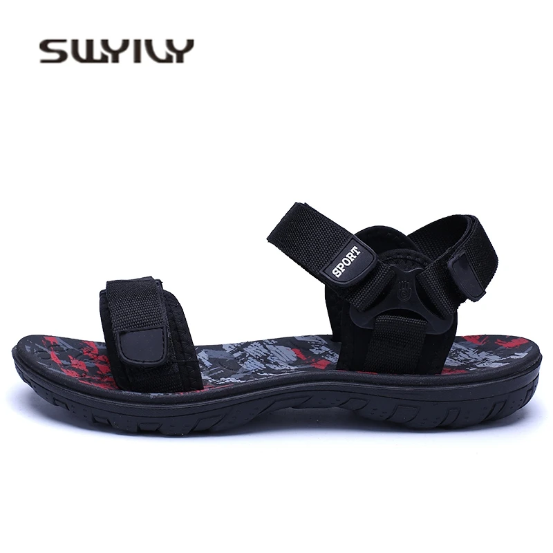 

SWYIVY Men's Sandals Comfortable Vietnam Shoes Summer 2018 New Male Flat Sandals Holiday Beach Shoes Man Outdoor Casual Shoes