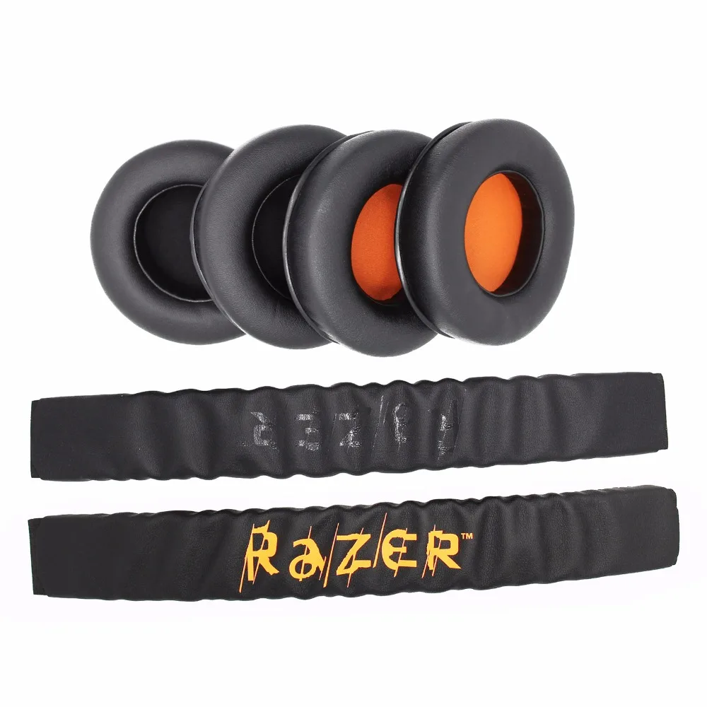 

Replacement Top Headband Cushion Pad & Ear Pads Cushions Cover For Razer Kraken Pro 7.1 or Electra Gaming Headphones Headsets