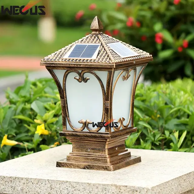 Solar pillars outdoor courtyard wall post lights, outdoor waterproof
