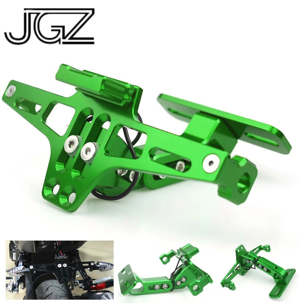 

Motorcycle CNC License Plate Frame Holder Bracket with LED White Light Universal for Kawasaki Z900RS H2 SX NINJA 300 250 400