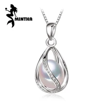 MINTHA Bohemian cage Necklace Pearl Jewelry statement necklaces & pendant Pearl brand fashion 925 sterling silver necklace women