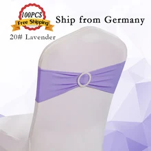 Германия отправила 100 шт спандекс стул с пряжкой Свадебные повязки на стулья гостиничный Банкетный стул бант многоцветный стул украшение спинки стула