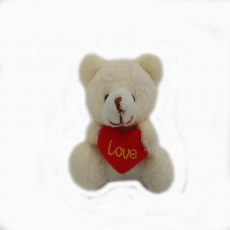 5.5cm plush teddy bear with love heart 5color 3