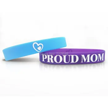 

300pcs Proud MOM wristband silicone bracelets free shipping by FEDEX