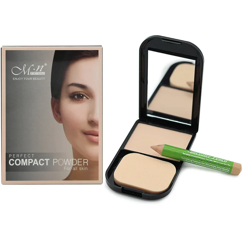 Face Foundation Makeup Cosmetics Pressed Powder Palette + Concealer