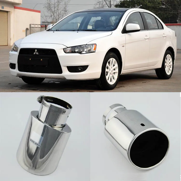 Genuine Inlet T304 Stainless Steel Exhaust Muffler Tips For Mitsubishi