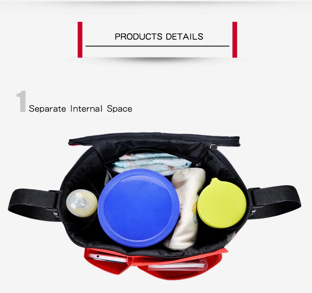 Hot Waterproof Large Capacity Baby Stroller Accessories Diaper Nappy Bag Cartoon Color Folding Elephant Stroller Organizer Bag