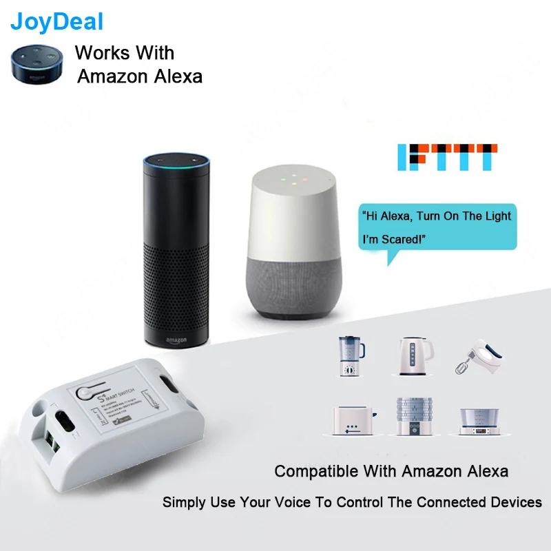 Compatible con Google Home//Nest//Alexa Sincronizaci/ón Interruptor de Pared OWSOO SONOFF 1CH Interruptor T/áctil de Pared WiFi Soporte Control de 433Mhz RF//Control Remoto de App//Control T/áctil