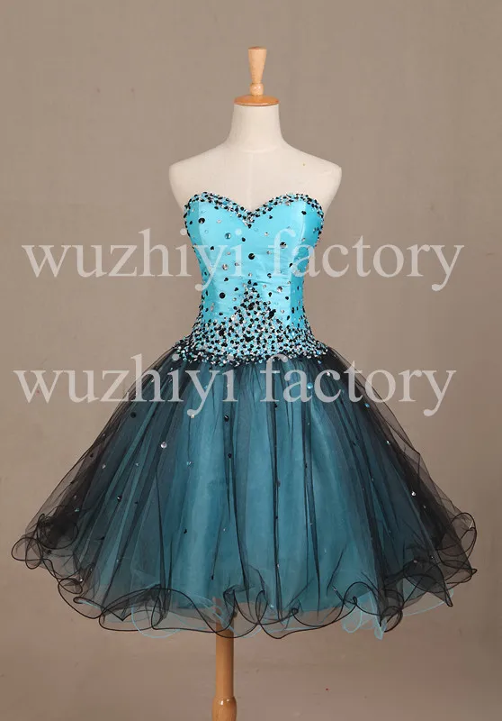 Wuzhiyi/ г. синие, черные короткие платья для выпускного вечера с милым вырезом, Настоящее фиолетовое Бисероплетение вечерние платья, распродажа, Размер США 2-16