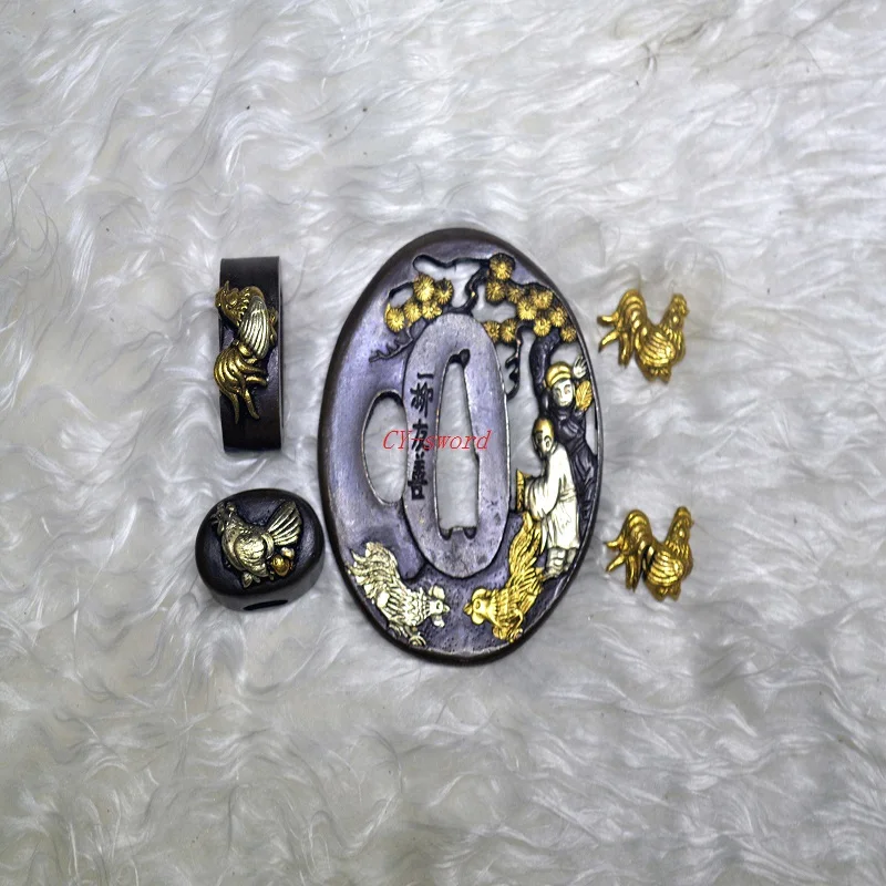 Японский высококачественный латунный самурайский меч тема Chanticleer Tsuba Katana Handgaurd