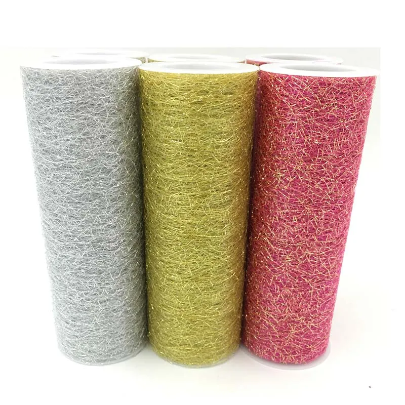 

Organza Tulle Roll Spool Fabric Ribbon Bolt DIY Tutu Skirt Gift Craft Party chair sash Wedding Party Decoration gold silver red
