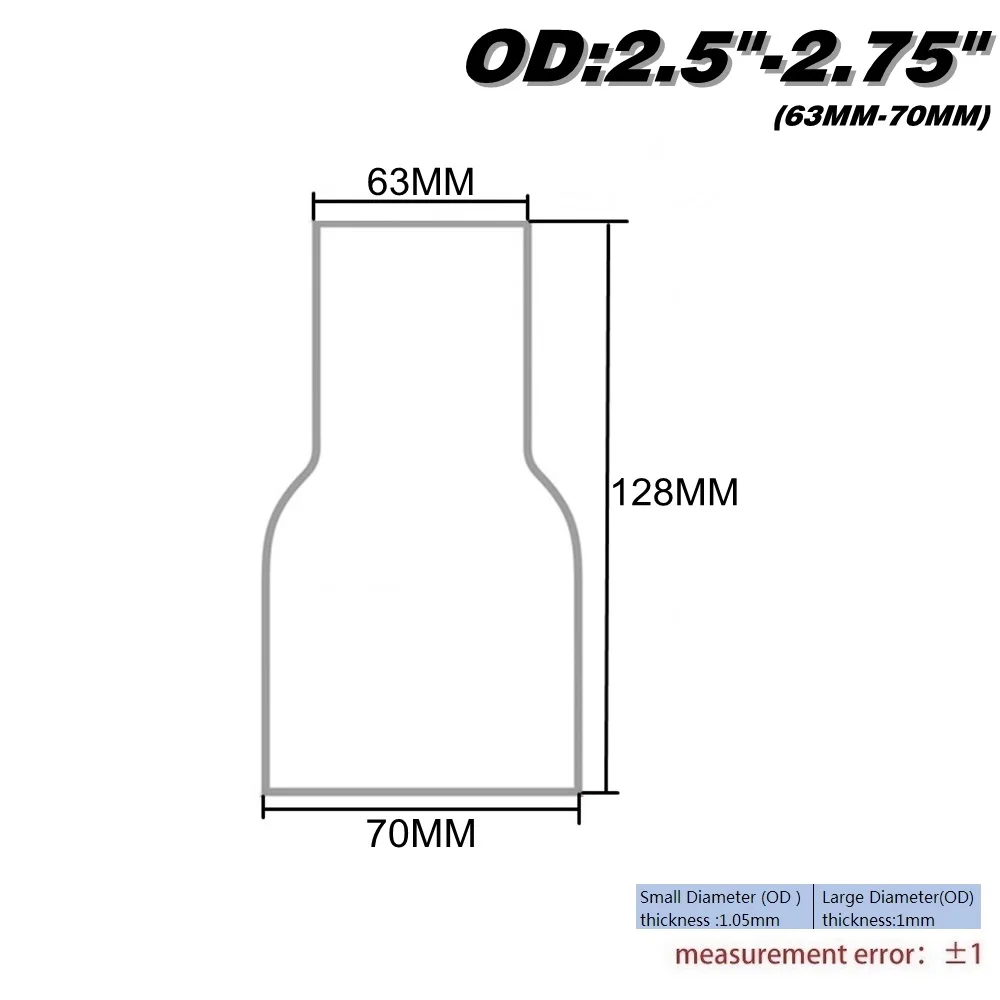 OD 63-70MM OD: " 2,25" 2,7" 3" 3," универсальная выхлопная труба для компонентного адаптера редуктора AF-BJ-AF - Color: OD 63-70MM