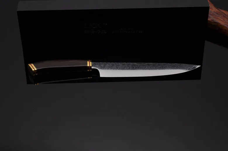 Нож шеф-повара, кухонный японский VG10, дамасская сталь, Высокоуглеродистый Кливер, нож для нарезки, измельчения филе, мясорубки, кухонный нож, Gyuto 46 - Цвет: 8 inch