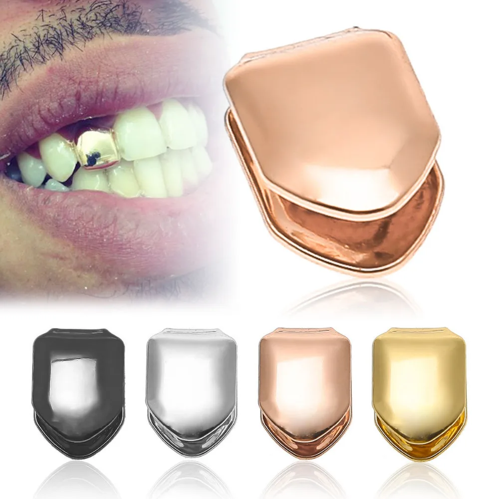 

10PCS/LOT Hip Hop Unisex Gold Plated Single Tooth Solid Grillz Grill Cap Silicone Mold Kit