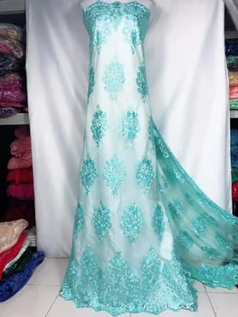 

African Lace Fabric 2018 High Quality Embroidery Tulle Lace Fabric With Stones African French Net Lace Fabric(YJ-12-18