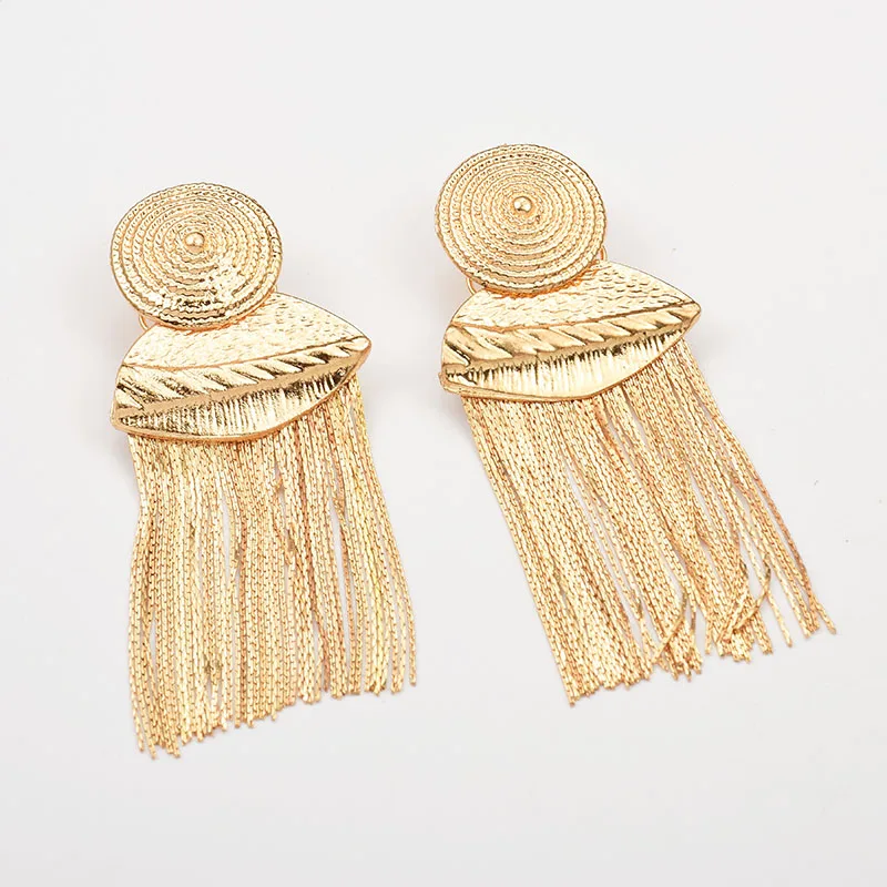 

Fashion Trend Drop Earrings Hot Sale Handmade Metal Chain Tassel Long Earrings Statement Hanging Dangle Pendientes For Women
