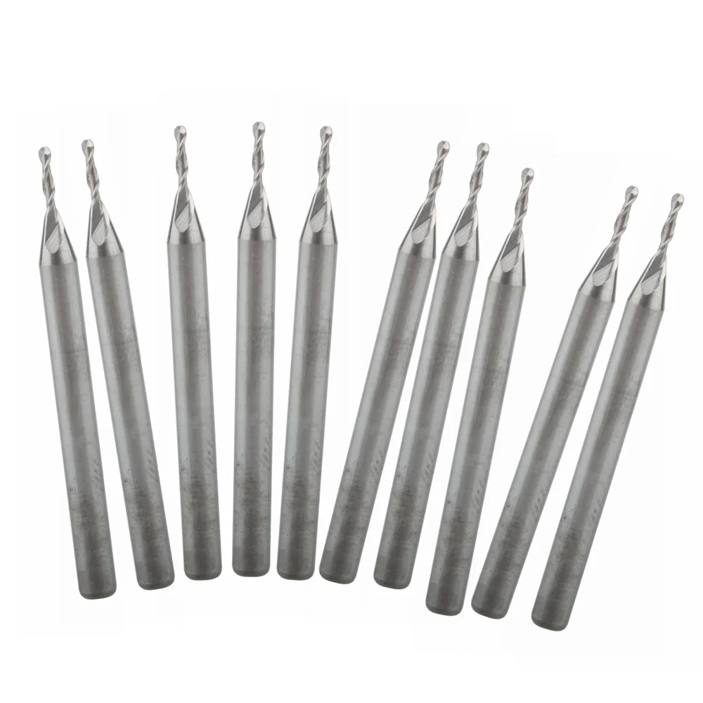 

10 pcs 3.175X1.0X4 Carbide Mill 2 Flutes Spiral Cutter Wood CNC Router Bits Cutting Tools for CNC Machine Engraving