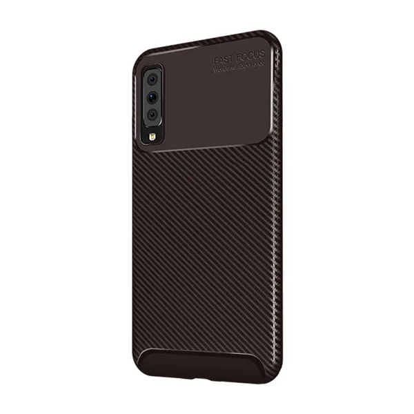 Coffee Для samsung A7 чехол на samsung A7 A750F чехол 6," углеродного волокна силиконовый чехол для samsung Galaxy A7 7 A750 крышка - Цвет: Coffee