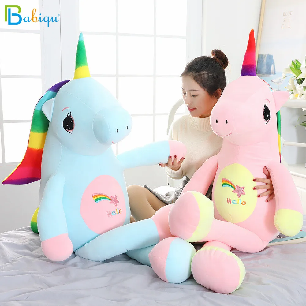 

2019 new arrival unicorn plush toys cute rainbow horse soft doll large stuffed animal soft toys for children gift for girlfriend