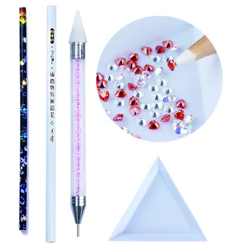 

1pc Dual-ended Nail Dotting Pen Crystal Beads Handle Rhinestone Studs Picker Wax Pencil Glitter Powder Nail Art Tools
