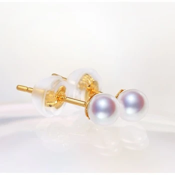 

Eternal wedding Women Gift word 925 Sterling real Natural Akoya Japanese sea water small pearl earrings classi
