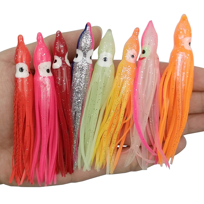 30pcs 9cm 10cm Soft Plastic Octopus Fishing Lures For Jigs Mixed Color