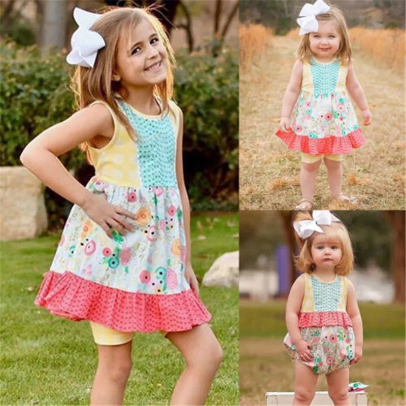 

Toddle Baby Girls Sister Matching Flower Romper Dress Jumpsuit Outfits Clothes