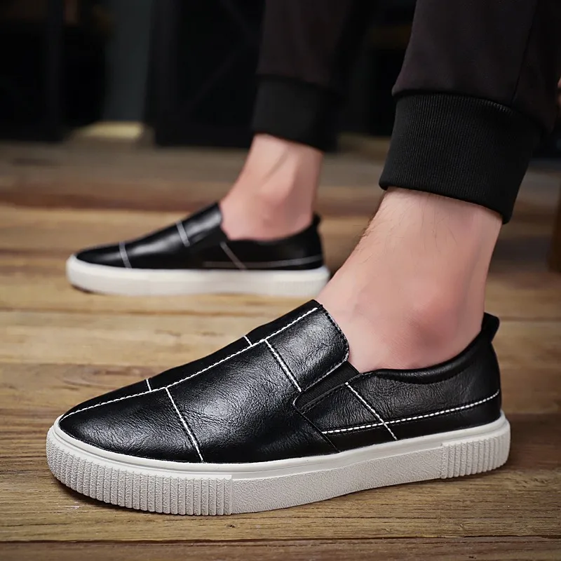 

New Arrival 2018 Spring/autumn Hot Casual Microfiber Shoes Men Simple Light Breathable Joker Plaid Shoes Size 39-44 Ff3