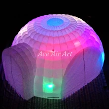 Led подсветкой надувной купол палатка, иглу шатер, крыши здания для рекламы и дисплей