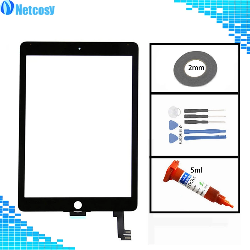 Offerte A1566 A1567 Touch Screen Digitizer obiettivo di Vetro del Sensore di parti di Riparazione Per ipad Air 2 air2 A1567 A1566 Tablet Touch Panel