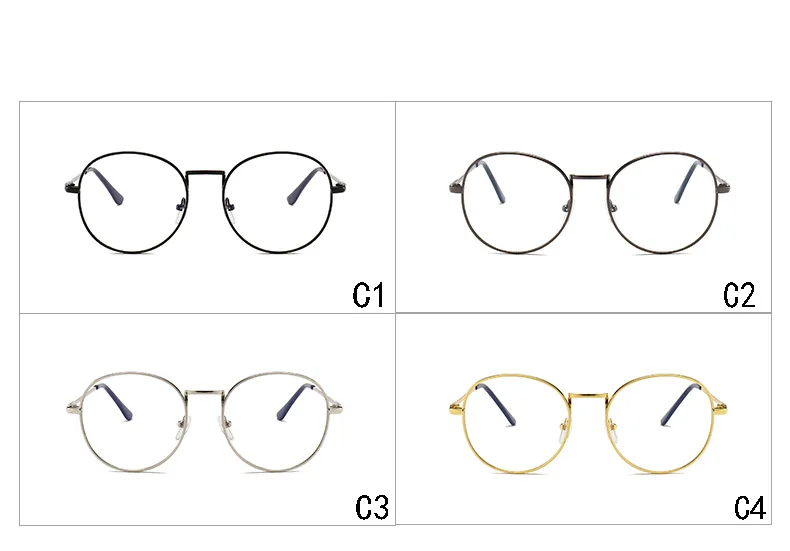 Голубой свет оправа для компьютерных очков игровые очки женские мужские металлические винтажные очки Круглый полный обод очки с прозрачными линзами