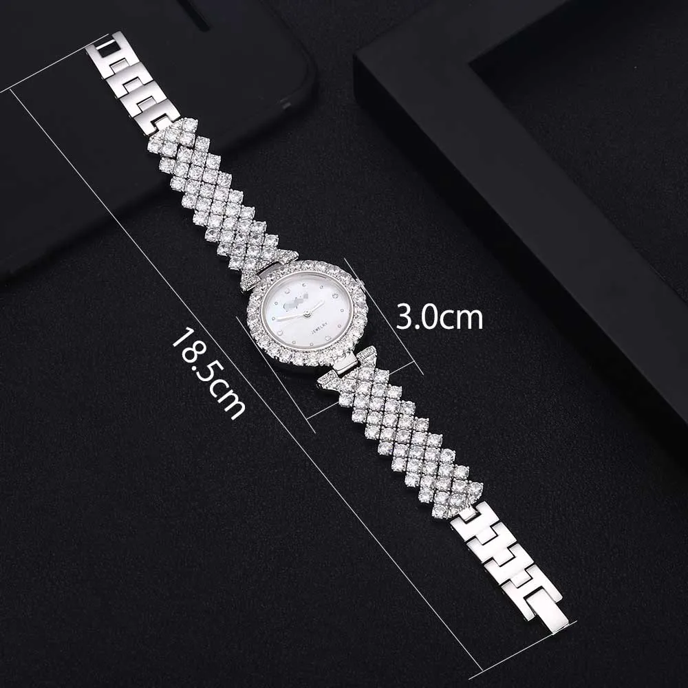 Jankelly хорошее качество AAA циркониевые элементы лист австрийский кристалл браслет часы для свадебной вечеринки модные ювелирные изделия