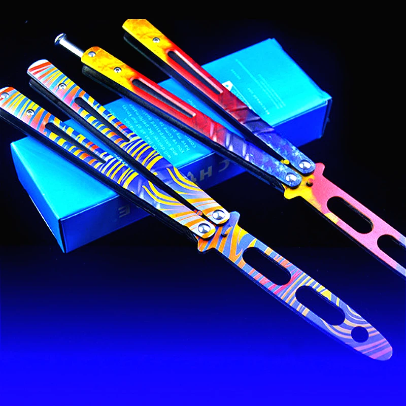 CS camouflage training butterfly dao Balisong Karambit folding knife