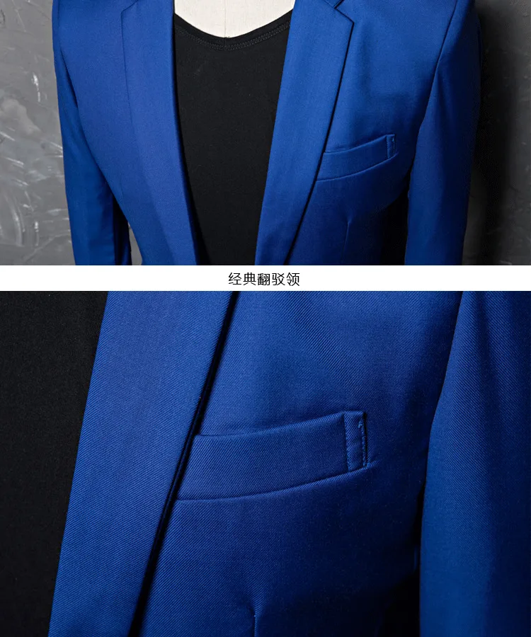 PYJTRL, брендовый Модный повседневный костюм для отдыха, куртка, пальто, королевский синий мужской блейзер, приталенный дизайн, Мужские Сценические костюмы для певцов