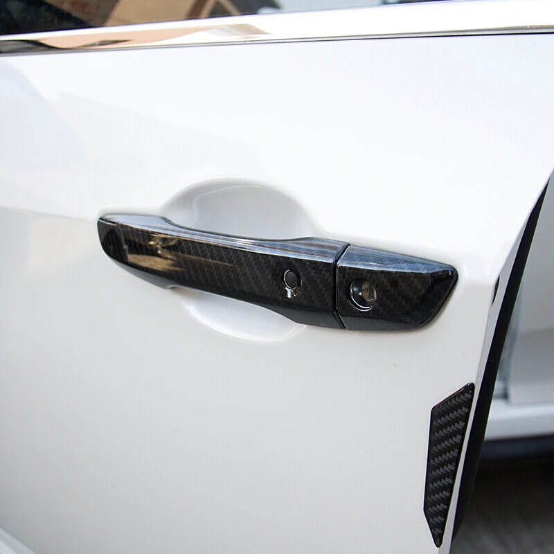 

For Honda Civic 10th 2016-2018 ABS Carbon fibre Car door protector Handle Decoration Cover Protector Accessories car styling