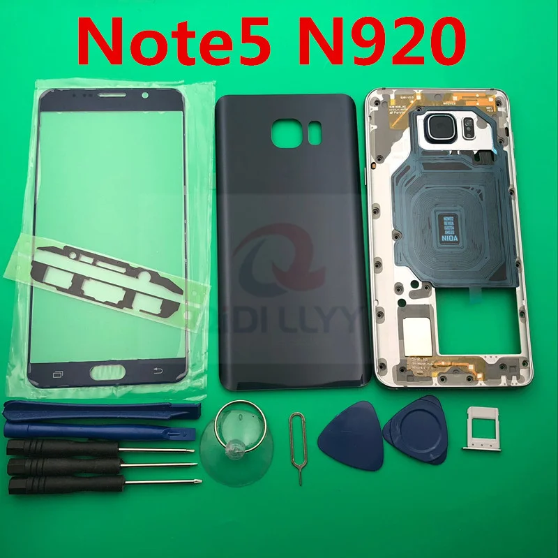 

Full Housing Case For Samsung Galaxy Note 5 N920 N920F N920A N920P Middle Frame + Battery Door + LCD glass + tool + Stickers