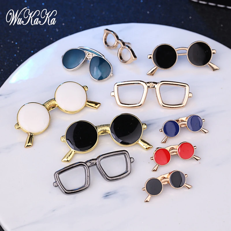 Fashion Enameal pin sunglasses Men Suit Brooch Pin for Man Jewelry