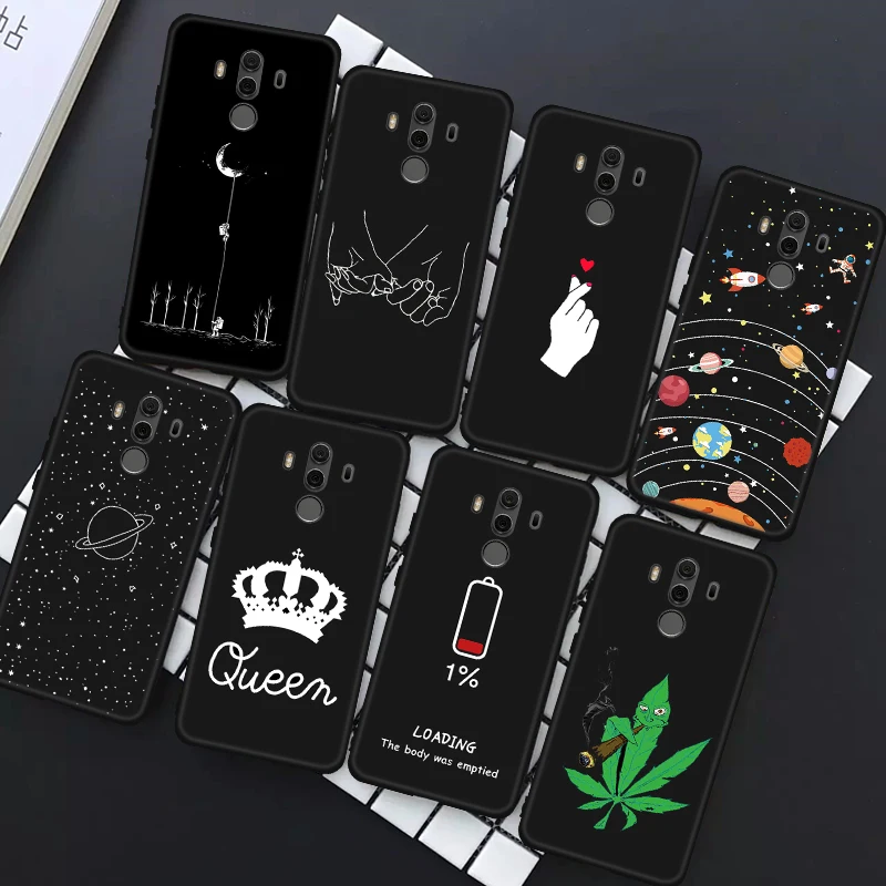 

Astronaut Case For Huawei Honor 8X Max 8C 8 Lite Case Space Moon Planet Star Soft TPU Cover For Honor 8X Case Black Paint Fundas