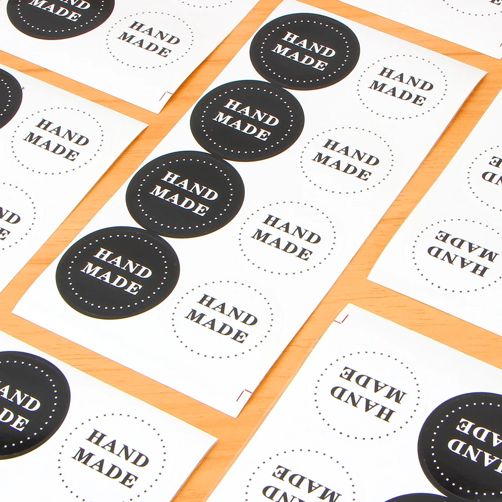 

80pcs/10sheet black white Stickers Kraft Label Sticker Diameter 3.6cm For Diy Hand Made Gift Cake Candy Paper Tags