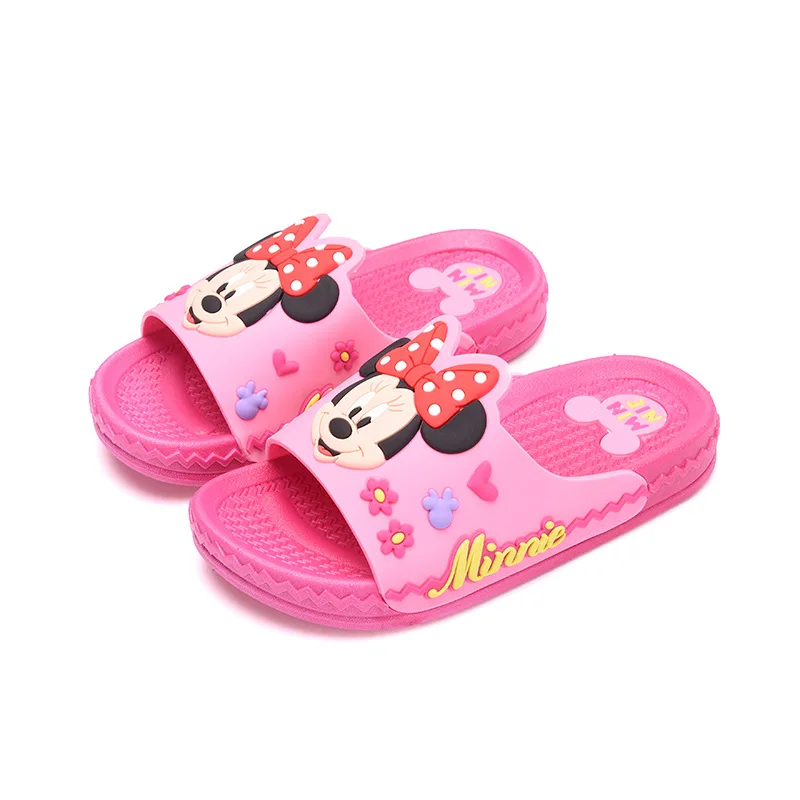 Новые модные весенние детские тапочки милый мультяшный Микки тапочки летние пляжные женские шлепки для мальчиков домашняя детская обувь - Цвет: rose