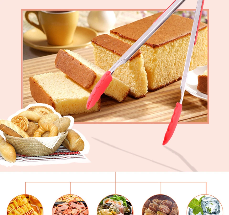 27 cm and 35cm Food Grade 100% Silicone food tong Kitchen Tongs utensil Cooking Tong clip Clamp Salad Serving BBQ tools11