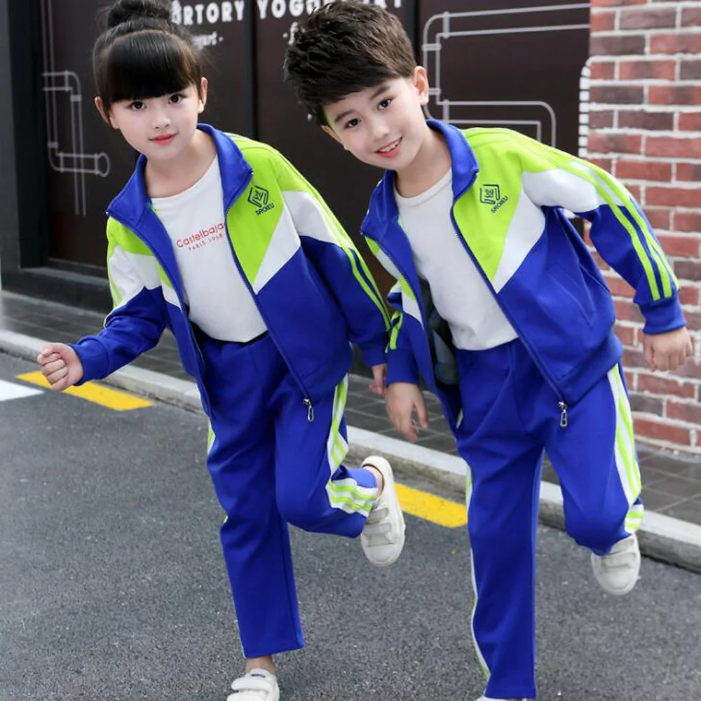 Детей подросткового Корейский Японский студент школьная форма костюм для мальчиков и девочек осень Открытый Спорт Бейсбол костюмы