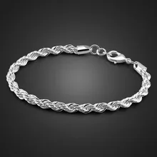 Модные мужские 925 Серебряный браслет-цепочка лидер продаж; Новинка поступление одноцветное Серебряный браслет очарование Мужчины серебряные украшения оптом