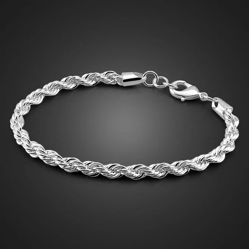

Fashion men 925 sterling silver chain bracelet Hot Sale New arrival Solid silver bracelet Charm men silver jewellery wholesale
