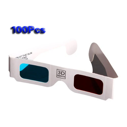 Абсолютно 100 Paare Rot/Cyan(Blau) Anaglyph 3 мерный 3D Brille