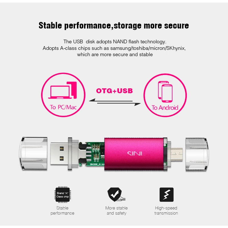 SINI OTG USB флешка 128 4ГБ 8ГБ 16ГБ 32ГБ 64ГБ ГБ флэш для android мобильного телефона usb 2 0 memory