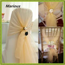 Новое прибытие хорошая высокое качество дешевая цена 100 шт органза стул пояса для свадьбы