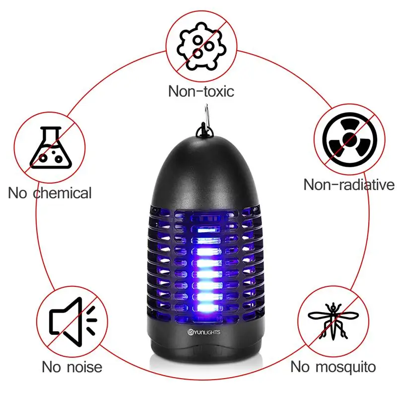 Электрический москитный Убийца 7 Вт УФ свет Крытый насекомых жук Zapper ловушка для комаров и мух с штепсельной вилкой США