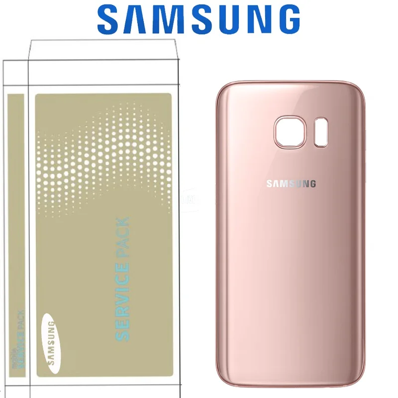 ORIGINAL 5.1'' For SAMSUNG Galaxy S7 Flat G930 G930F Battery Back Cover Glass Housing Replacement with Camera Glass Lens - Цвет: S7 Pink