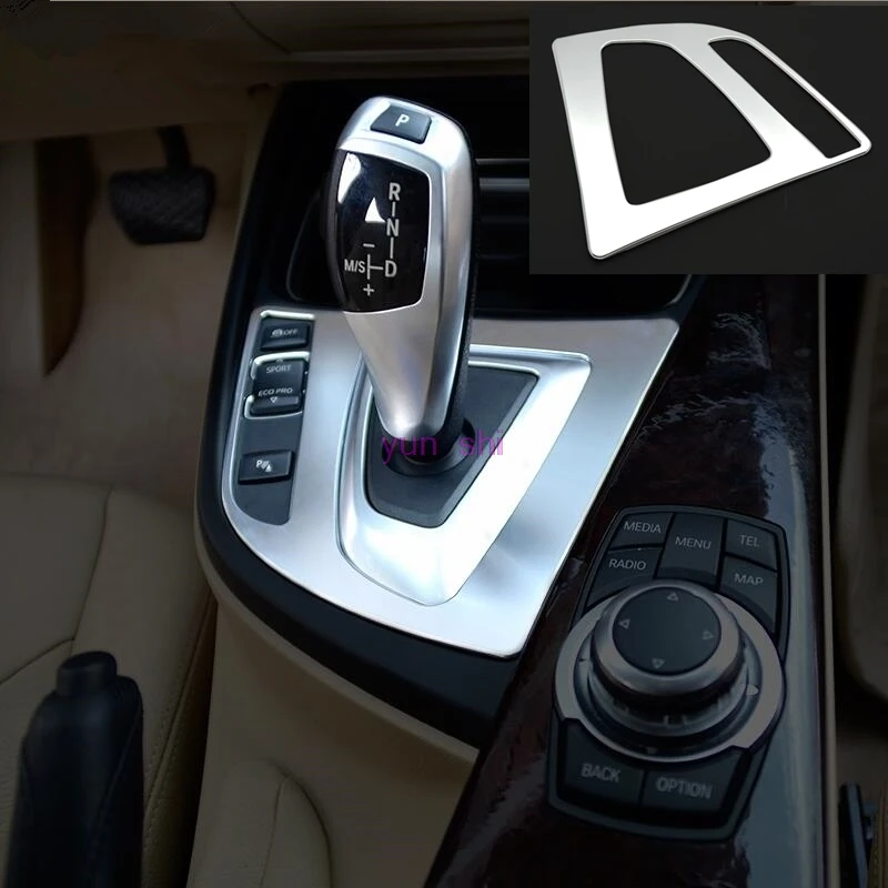 ABS chrome Car Gear Shift Knob Decoration Sequins Cover Sticker Car-styling For BMW 3 4 Series 3GT F30 F34 320li et Left driver